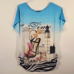 French round neckline blouse Size Large